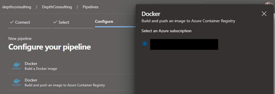 Select your Azure Subscription